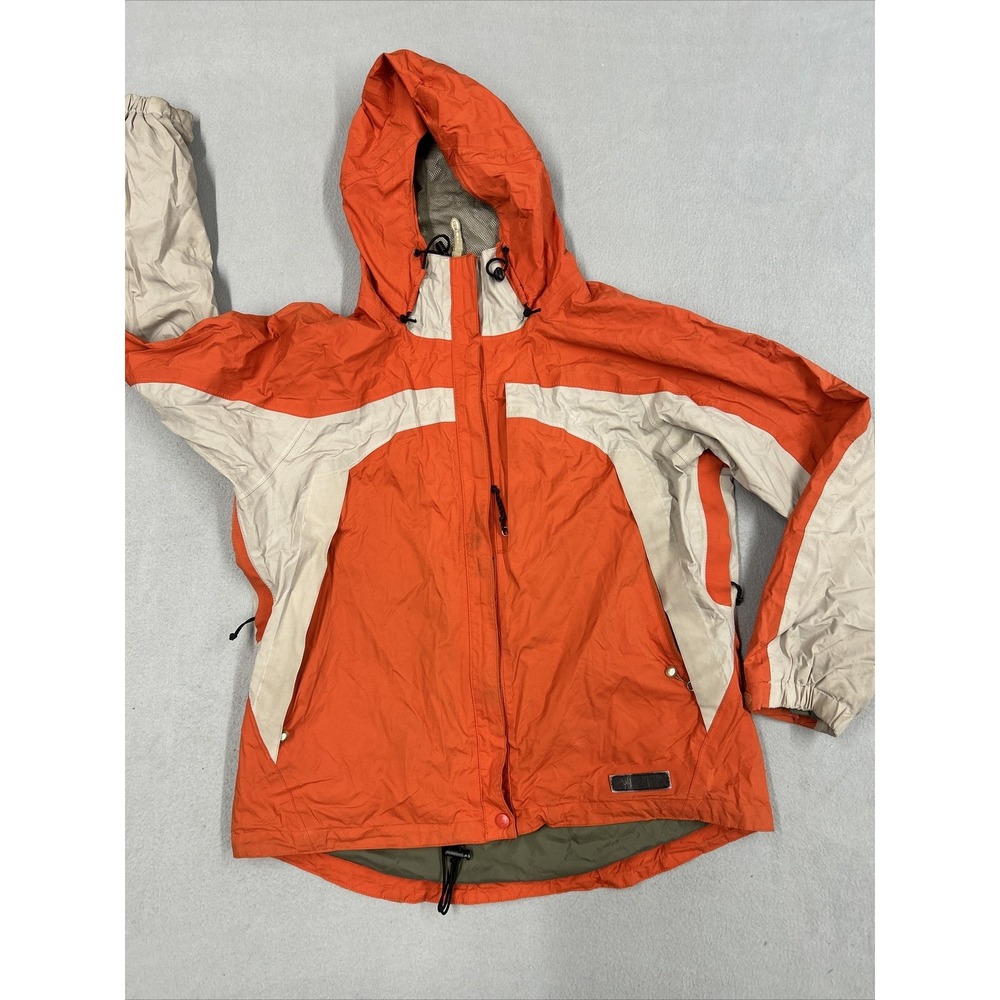 REI Elements Jacket Womens Large Ultra‎ Light Coat Rain Windbreaker Nylon Orange